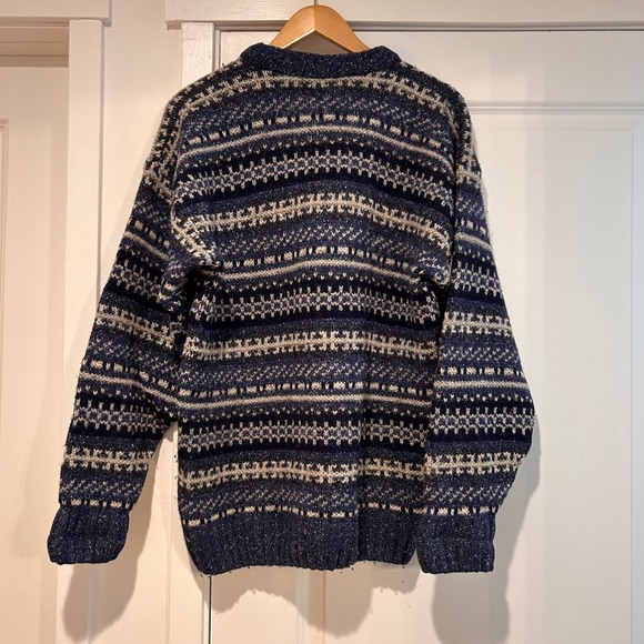 Vintage Edward Bryan Mens Large Wool Silk Fair Isle Sweater Heavy Thick Nordic - Picture 5 of 8
